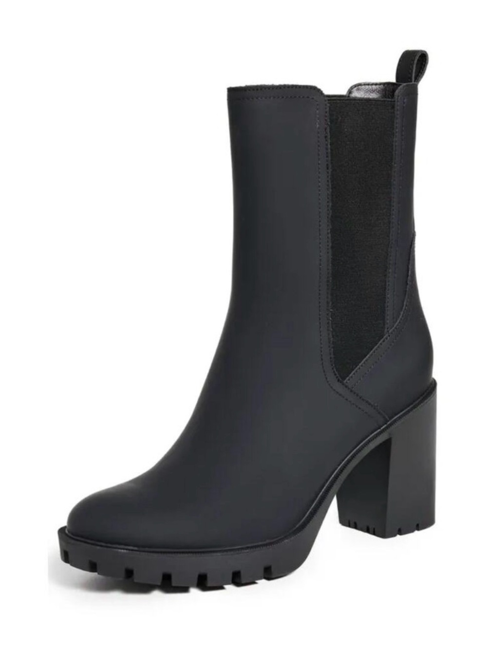 Veronica Beard Riley Chelsea Boots 10 NWOT Black Leather Ankle Mid Calf Heel